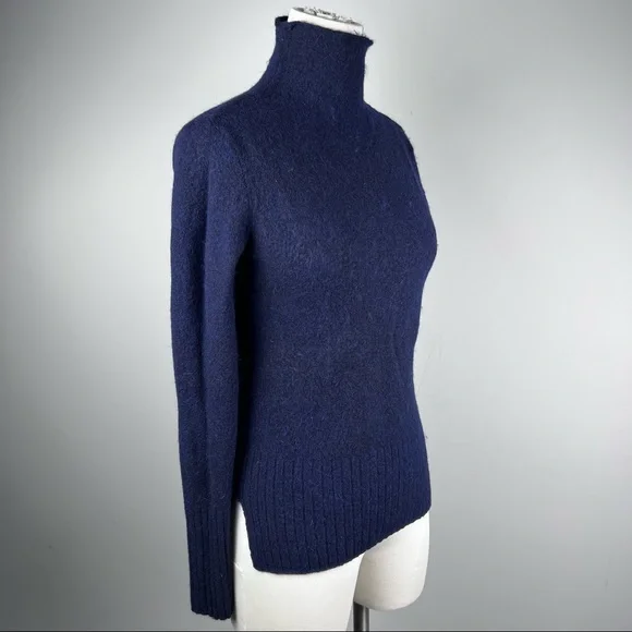 EUC - Madewell, Inland Rolled Turtleneck Dark Blue Sweater in Coziest Yarn, XS - Picture 7 of 15